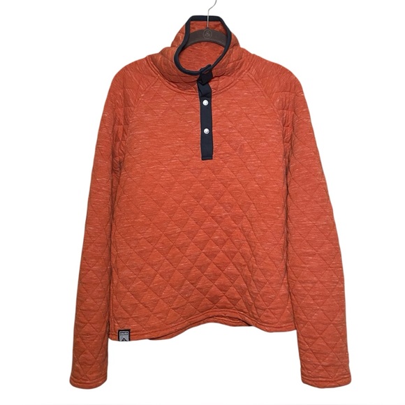 oiselle Tops - Oiselle Quilted Half Snap Pullover Large Burnt Orange Athleisure Running Top